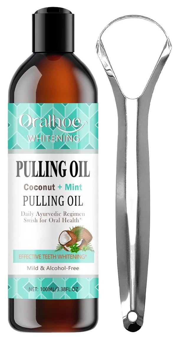 Bottle and tongue scraper