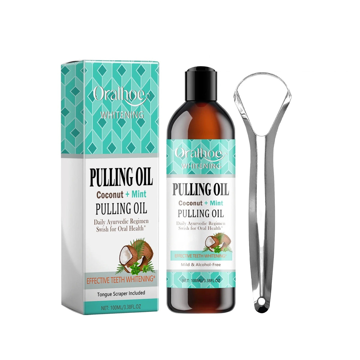 The single-bottle kit with box and tongue scraper